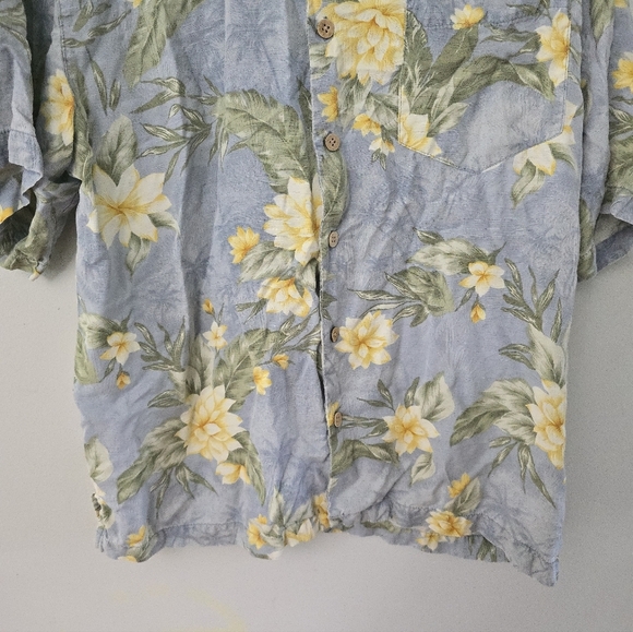 Montego Mon Mens Hawaiian Floral Casual Button Down Shirt 100% Silk | L - Picture 5 of 8